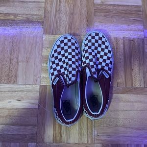 Maroon checkered vans